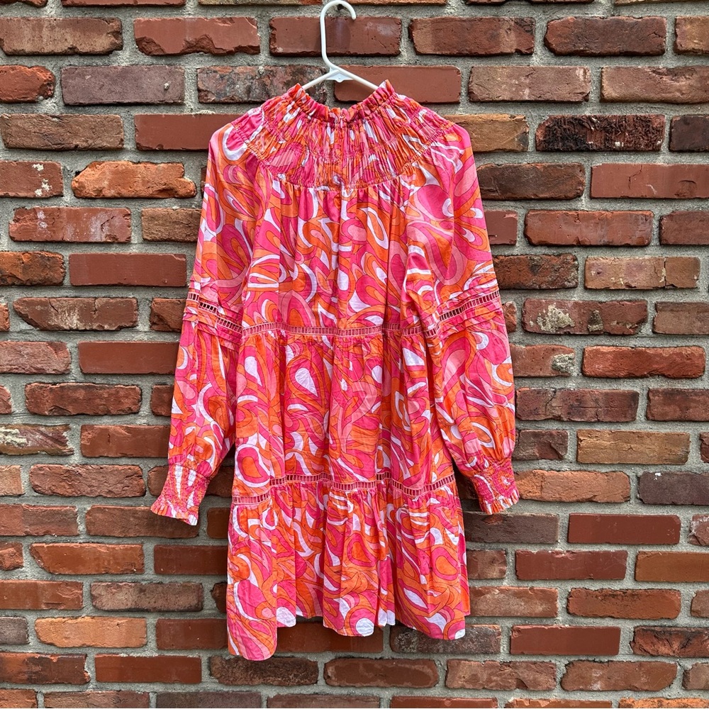 MICHAEL Michael Kors pink orange dress cotton size medium M